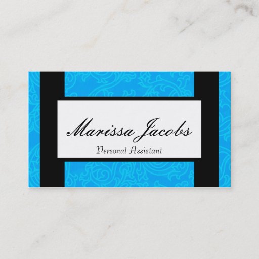 Customizable Aqua Details Personal Assistant Business Card