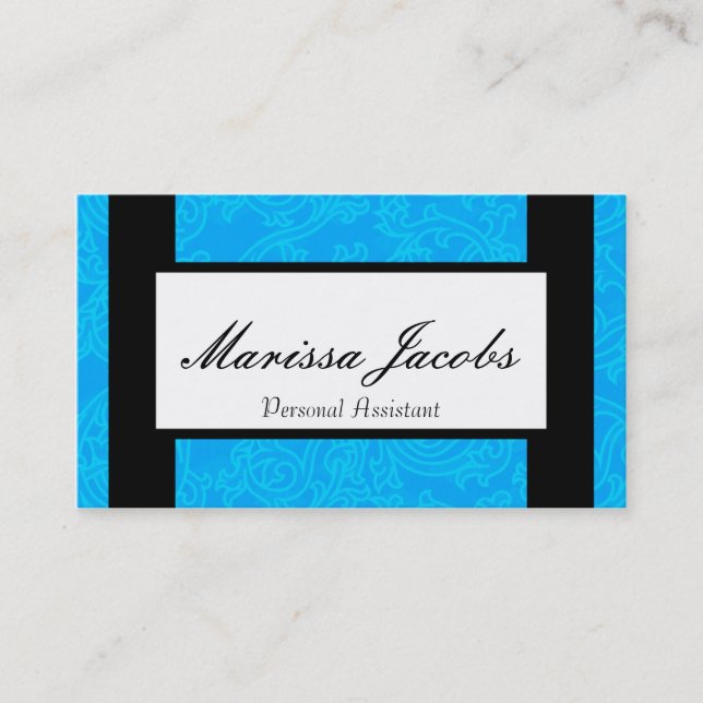 Aqua Details Personal Assistant Business Card (Front)