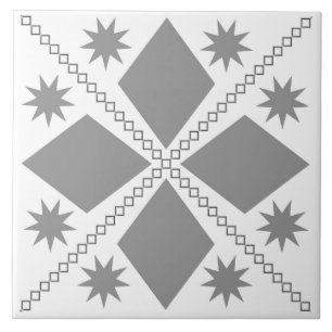 Aqua Diamond Fun Black & White Filter Ceramic Tile