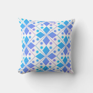 Aqua Diamond Fun Half Drop Miami Filter Throw Pillow