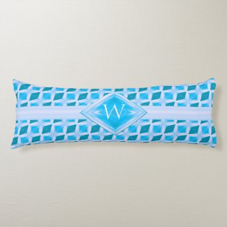 Aqua Diamond Ice Pattern Monogram