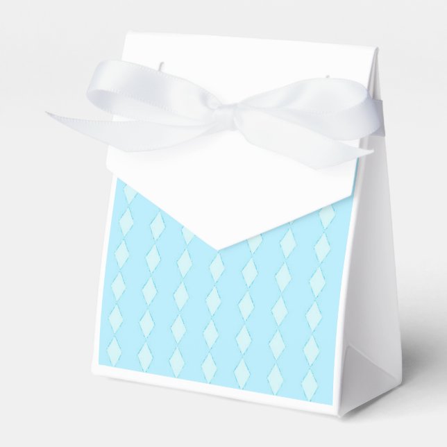 Aqua Diamond Pattern Favor Boxes (Front Side)