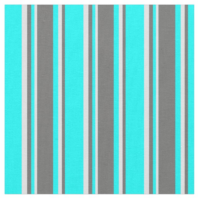 Aqua, Dim Gray & Lavender Stripes Pattern Fabric (Close Up)