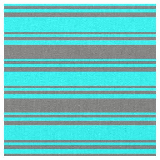 Aqua & Dim Grey Lined/Striped Pattern Fabric