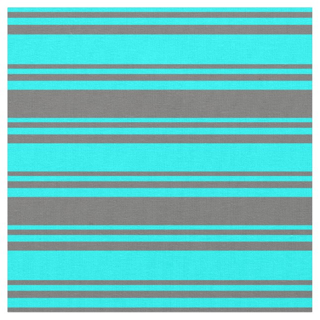 Aqua & Dim Grey Lined/Striped Pattern Fabric (Close Up)