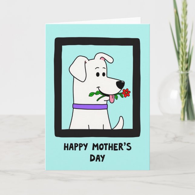 Aqua Dog Mothers Day Card (Front)