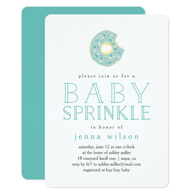Aqua Donut Sprinkles | Baby Sprinkle Invitation