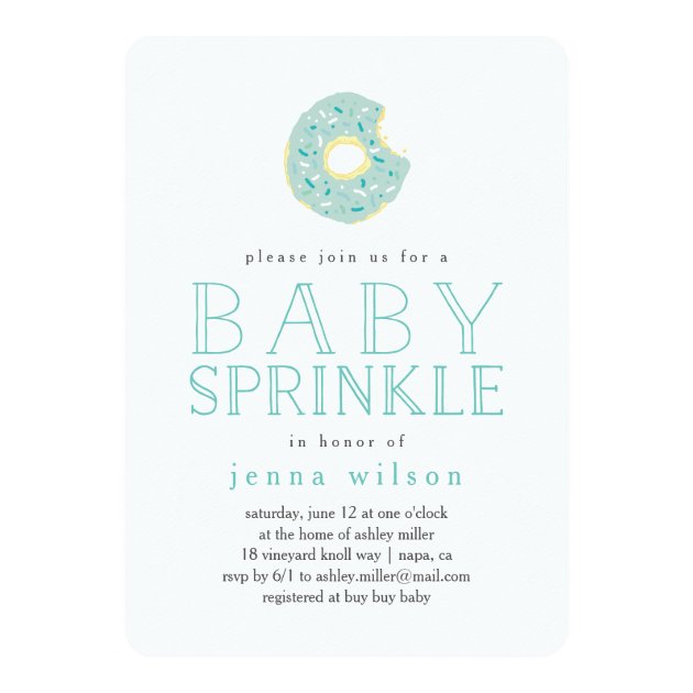 Aqua Donut Sprinkles | Baby Sprinkle Invitation