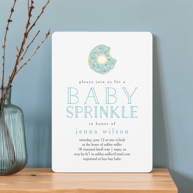 Aqua Donut Sprinkles | Baby Sprinkle Invitation (Creator Uploaded)