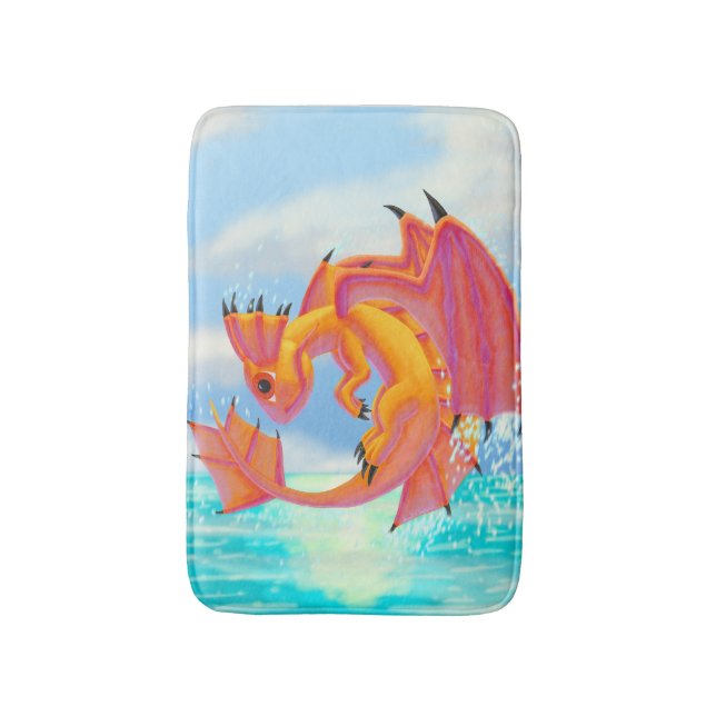 Aqua Dragon Bathroom Mat (Front Vertical)