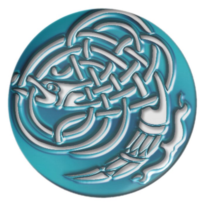 Aqua Dragon Knot Plate