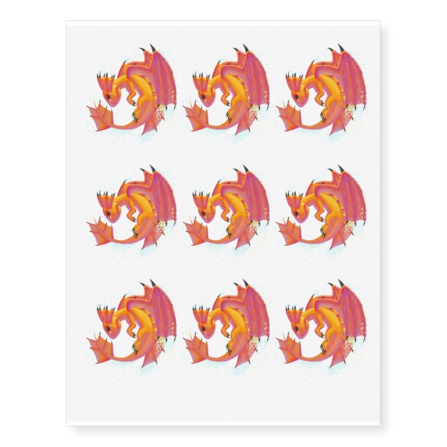 Aqua Dragon Temporary Tattoos (Front)