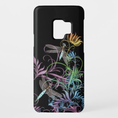Aqua Dragonflies Flourish w Color Changing base Case_Mate Samsung Galaxy S9 Case