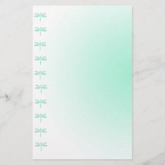 Aqua Dragonflies Writing Paper