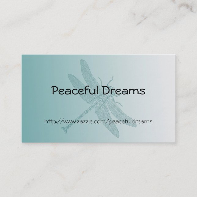 Aqua Dragonfly Business Card (Front)