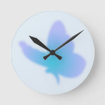 Aqua Dream Butterfly Round Clock