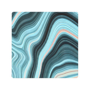 Aqua Drift Metal Print