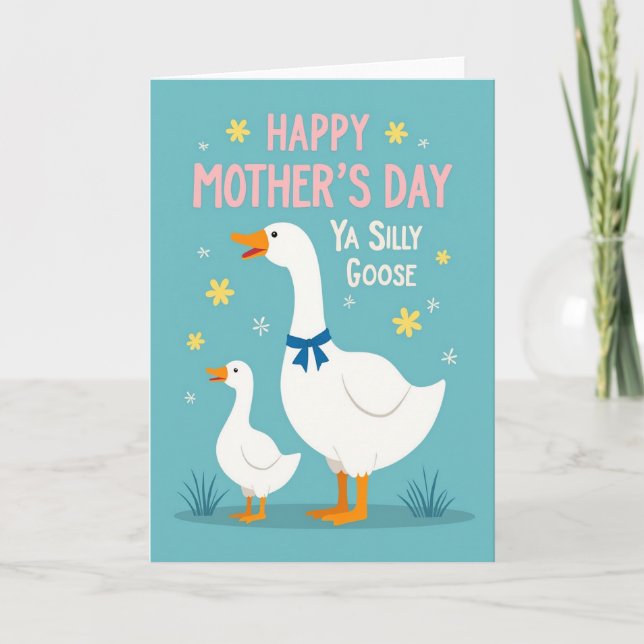 Aqua Ducks Mothers Day Card (Front)