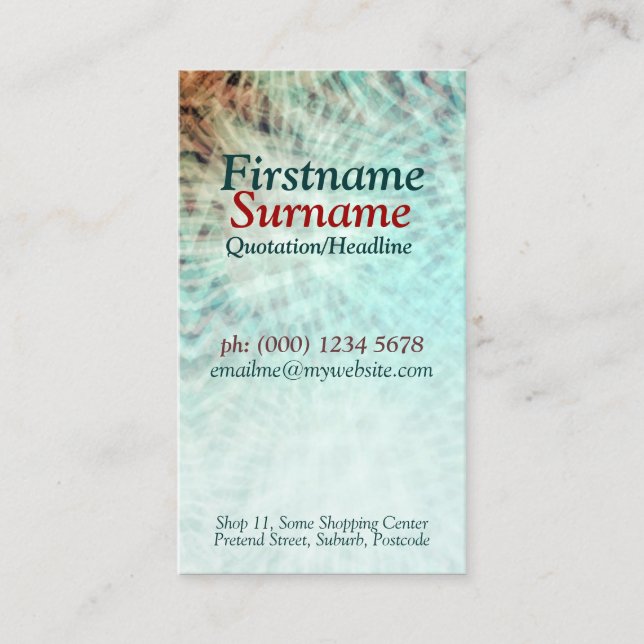 Aqua Earth Abstract Business Card (Front)