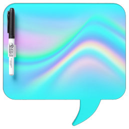 Aqua Edge Iridescent Rainbow Wave Ombre Dry Erase Board