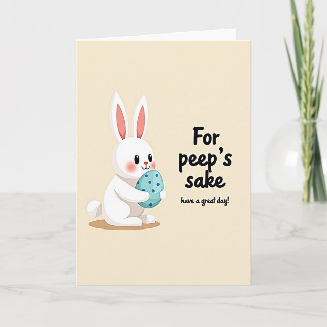 Aqua Egg Rabbit Day Card (Front)