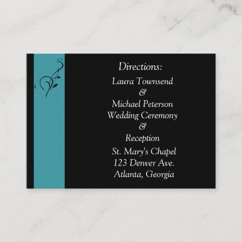 Aqua Elegance Direction Cards Business Card Templates