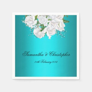 Aqua Elegance White Bridal Bouquet Wedding