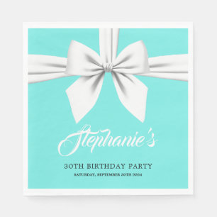 Aqua Elegant Fancy Tiffany Birthday Tableware Napkins