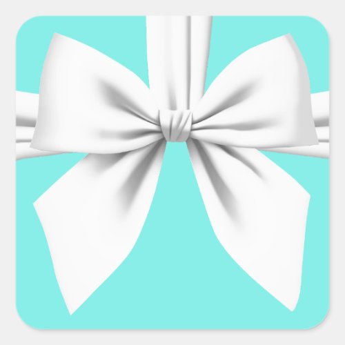 Aqua Elegant Fancy Tiffany Birthday Tableware Square Sticker