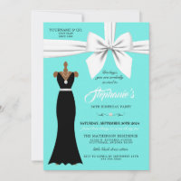 Aqua Elegant Fashion Tiffany Birthday Invitation