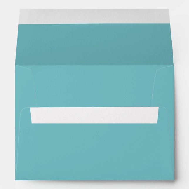 Aqua Elegant Modern Simple Spring Summer Wedding Envelope (Back (Bottom))