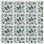 Aqua Elegant Whimsical Butterflies Fabric