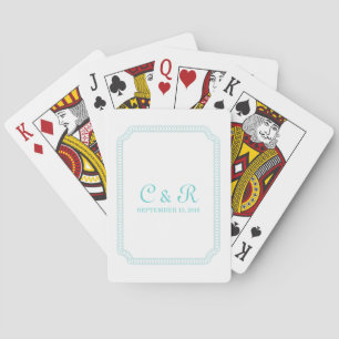 Aqua Encircled Ticket Playing Cards
