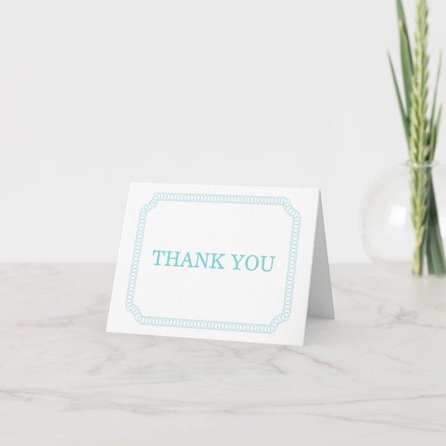 Aqua Encircled Ticket Thank You Card (Front)