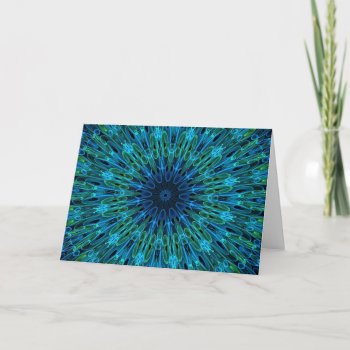 Aqua Explosion Kaleidoscope Card by WavingFlames at Zazzle