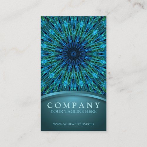 Aqua Explosion mandala appointment card