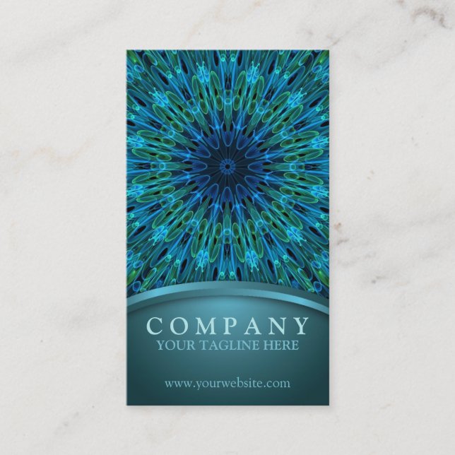 Aqua Explosion mandala appointment card (Front)
