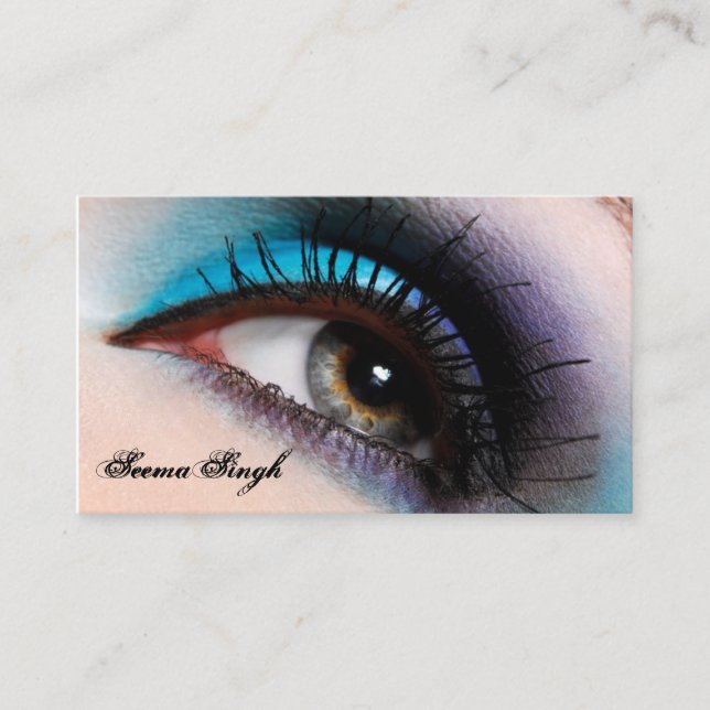 Aqua Eye Makeup Artist cosmetics Business Card (Front)