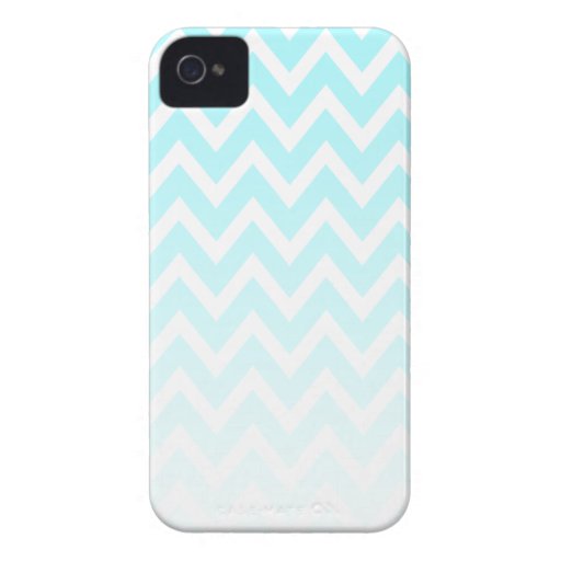 Aqua fading zig zag chevron pattern iphone 4 case | Zazzle