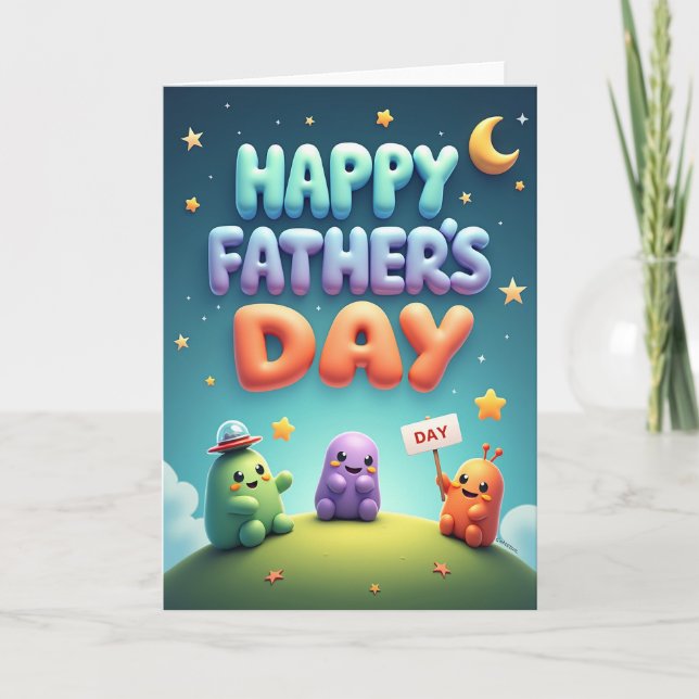 Aqua Fathers Day Card (Front)