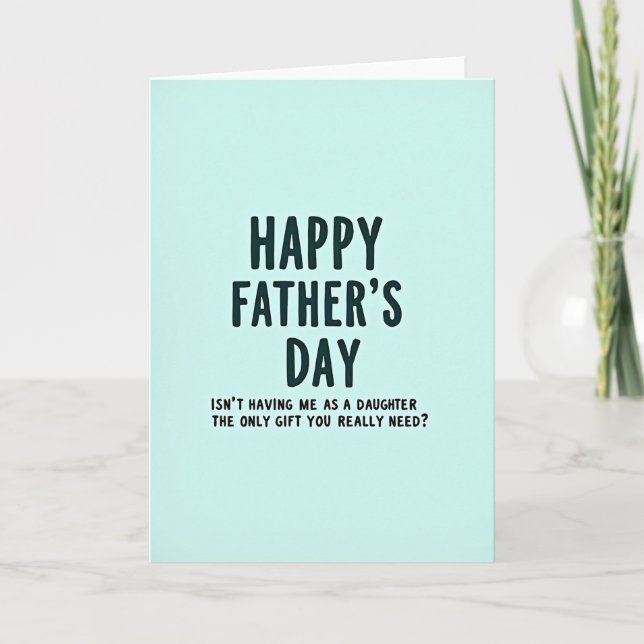 Aqua Fathers Day Message Card (Front)