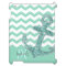 Aqua Faux Glitter Anchor Chevron Personalized