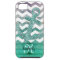 Aqua Faux Glitter Anchor Wood Chevron Personalized