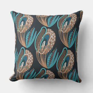 Aqua Feather Decorative Pillow