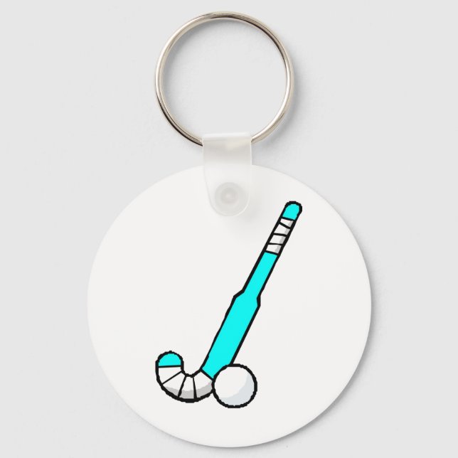 Aqua Field Hockey Stick Keychain (Front)