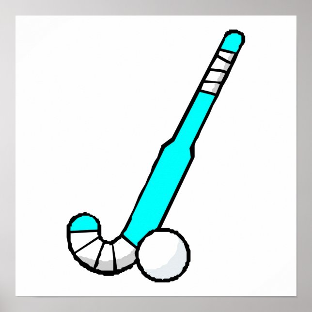 Aqua Field Hockey Stick Poster (Front)