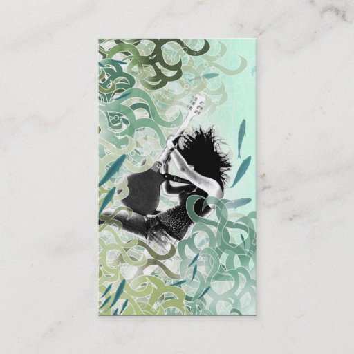 Customizable Aqua Fire - Business Card