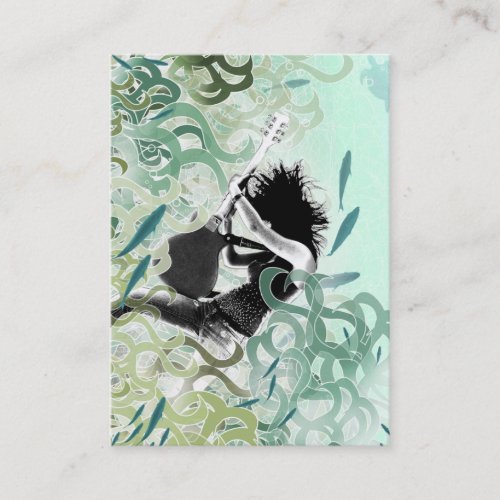 "Aqua Fire" Chubby Card Business Card Template