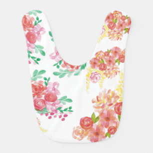 Aqua fleur baby bib