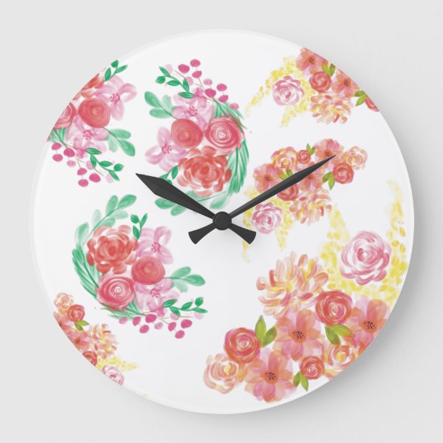 Aqua fleur large clock (Front)
